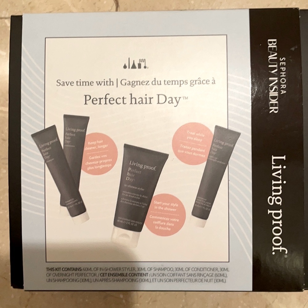 Living Proof x Sephora Perfect hair day 4 piece set with box for gifting